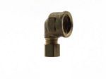 Brass female connector elbow, 1/4" comp x 3/8" fpt