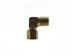 Brass male connector elbow, 1/4" comp x 1/4" mpt,